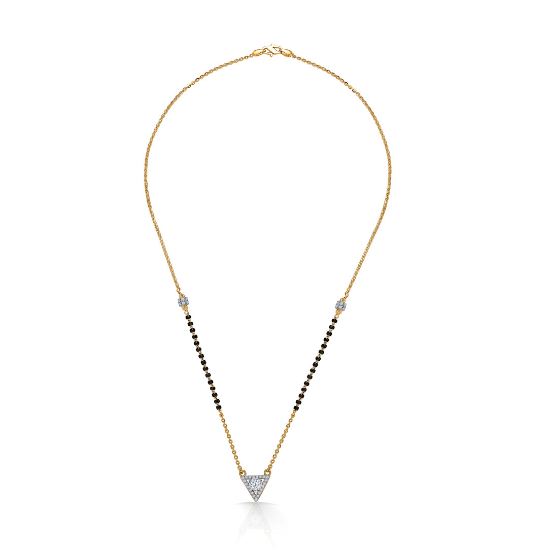 triangular delight yellow gold modern mangalsutra for women