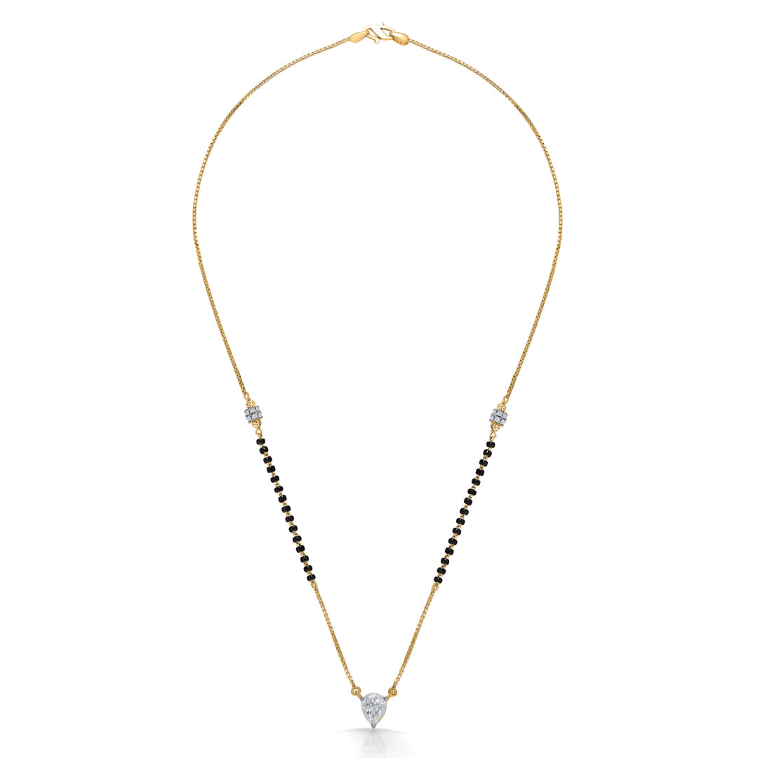 Glacial Whisper Yellow Gold Modern Mangalsutra For Women