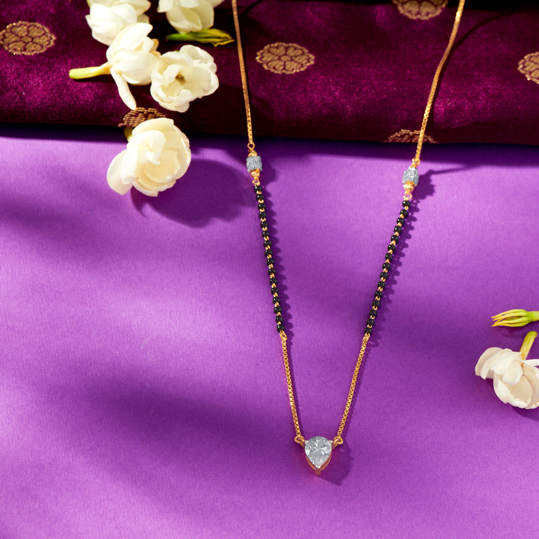 Glacial Whisper Yellow Gold Modern Mangalsutra For Women