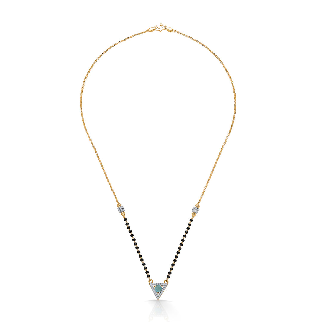 Blue Trifecta Yellow Gold Modern Mangalsutra For Women