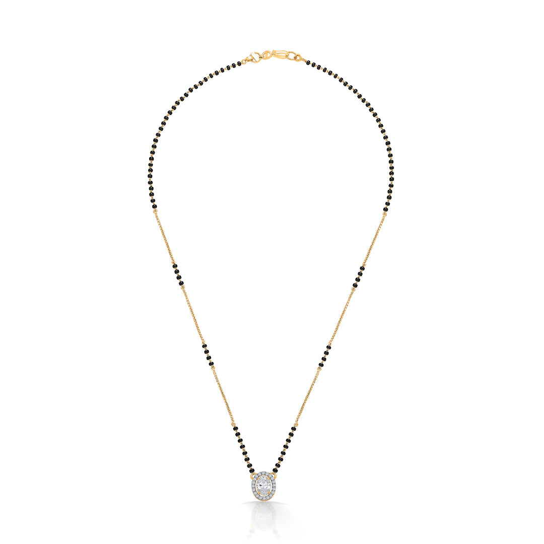 Golden Ellipse Yellow Gold Modern Mangalsutra For Women