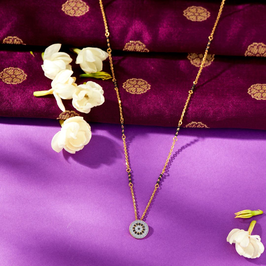 Golden Ellipse Yellow Gold Modern Mangalsutra For Women