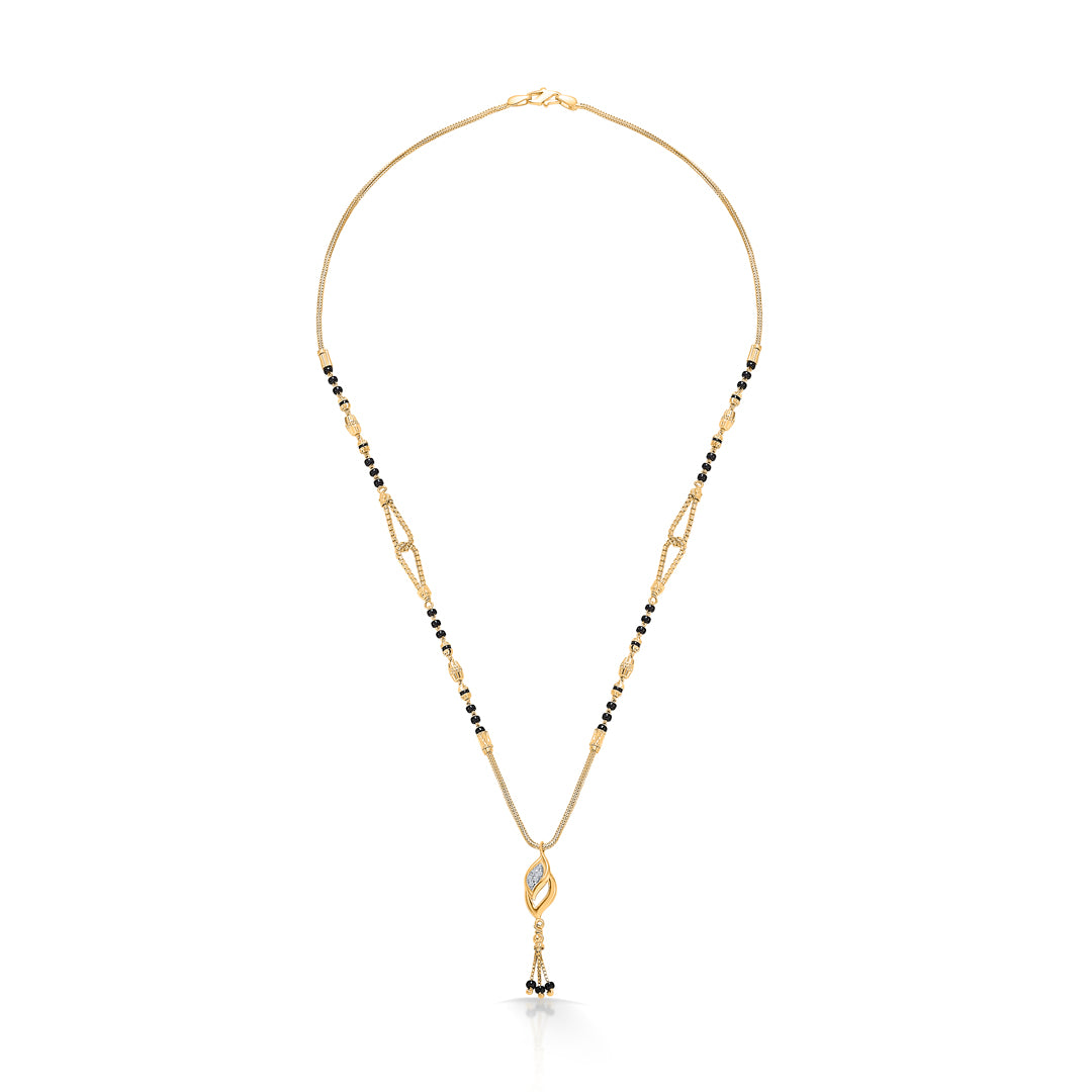 Noble Threads Yellow Gold Modern Mangalsutra For Women