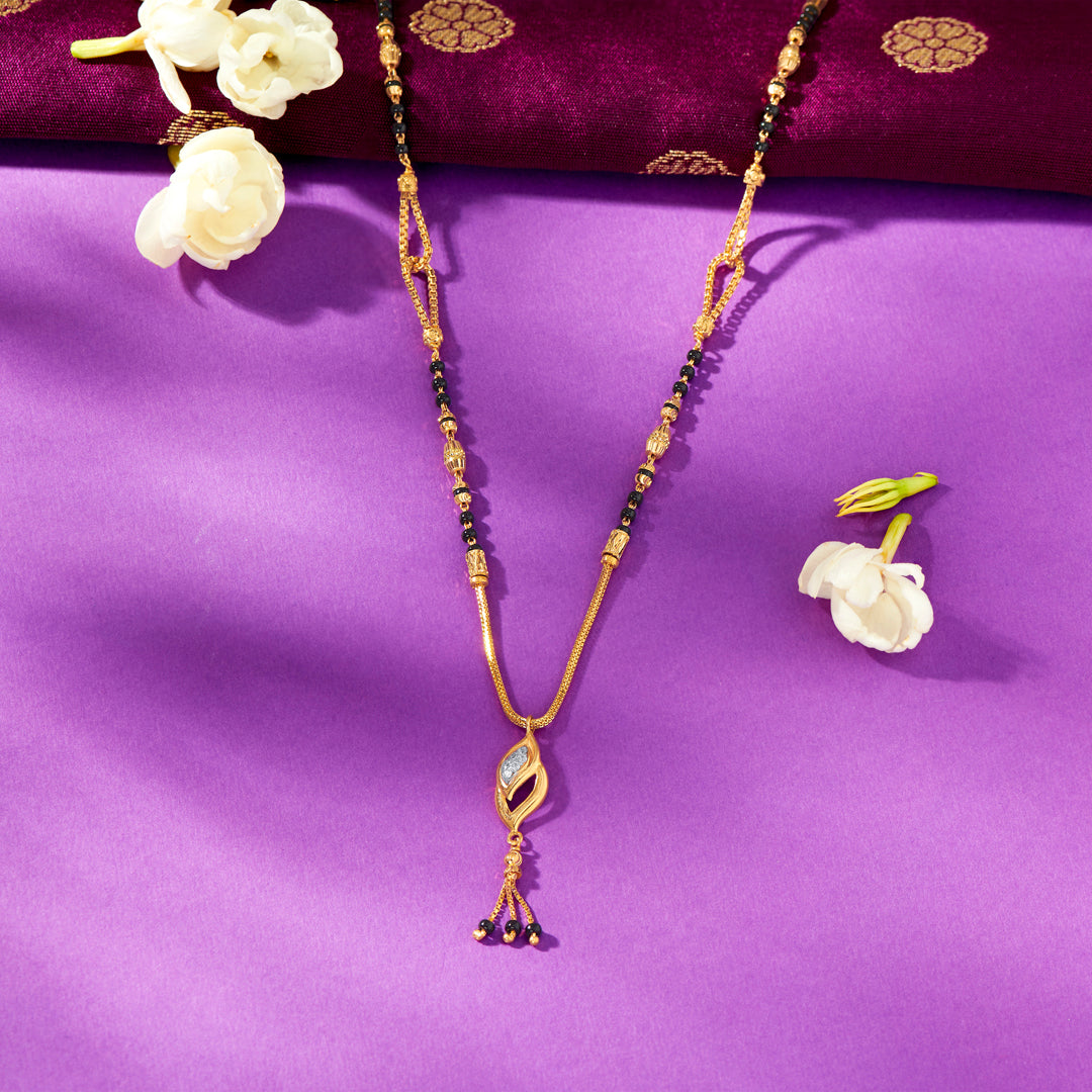 Noble Threads Yellow Gold Modern Mangalsutra For Women