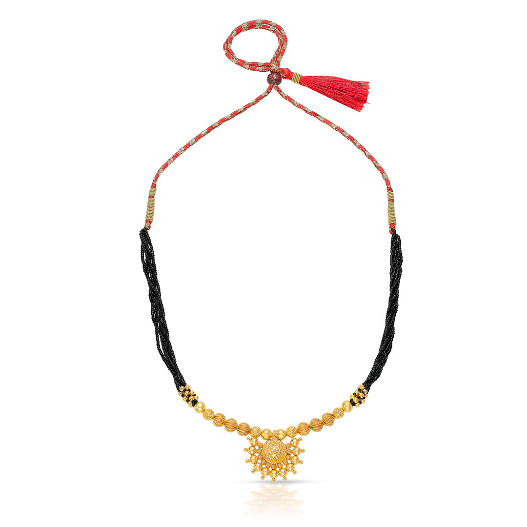 saubhagya yellow gold traditional mangalsutra for women