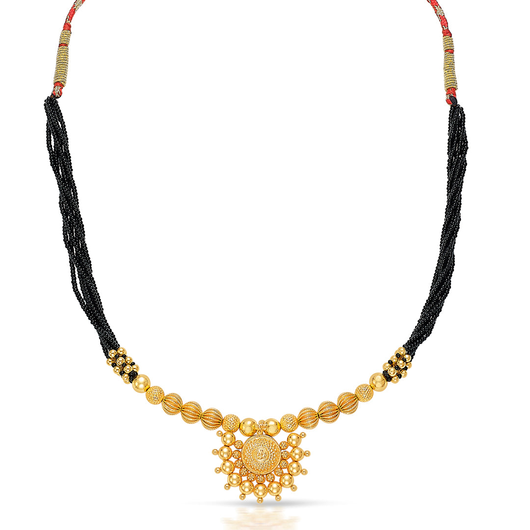 saubhagya yellow gold traditional mangalsutra for women