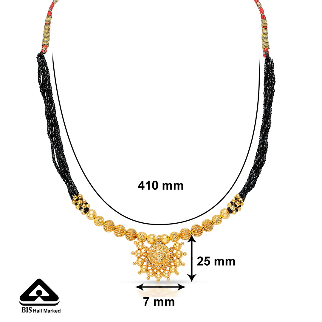 saubhagya yellow gold traditional mangalsutra for women
