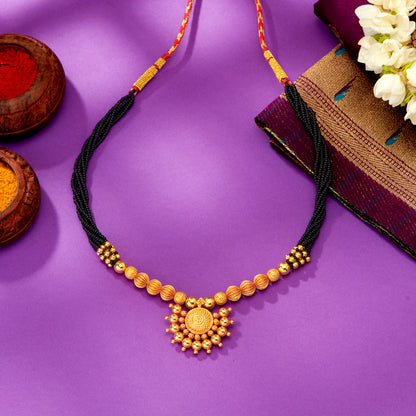 Saubhagya Yellow Gold Traditional Mangalsutra For Women