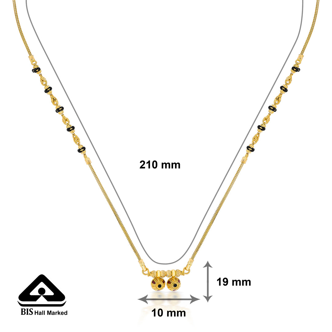 vatsalya wati mani yellow gold wati mani mangalsutra for women