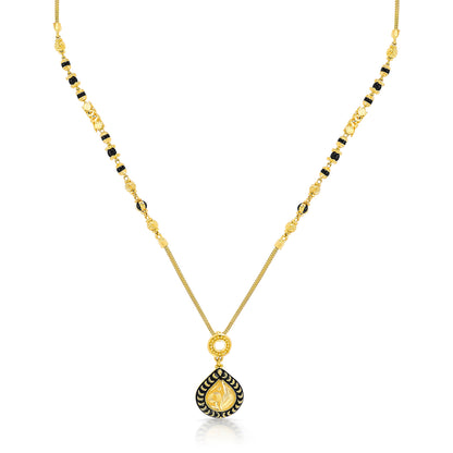Whispering Drop Yellow Gold Modern Mangalsutra For Women