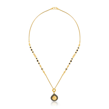 Whispering Drop Yellow Gold Modern Mangalsutra For Women