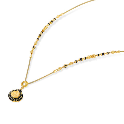 Whispering Drop Yellow Gold Modern Mangalsutra For Women