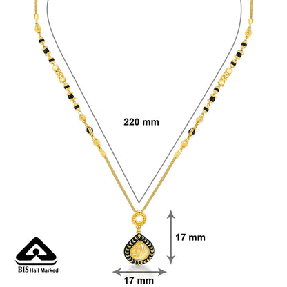Whispering Drop Yellow Gold Modern Mangalsutra For Women