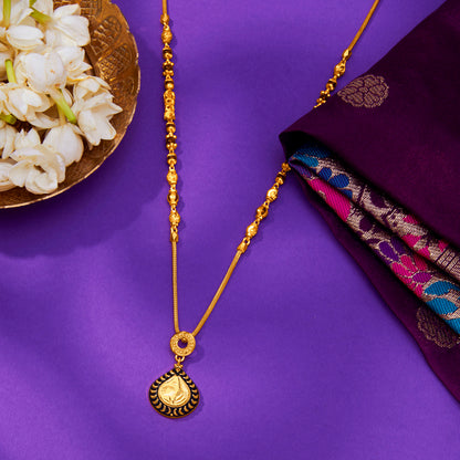 Whispering Drop Yellow Gold Modern Mangalsutra For Women