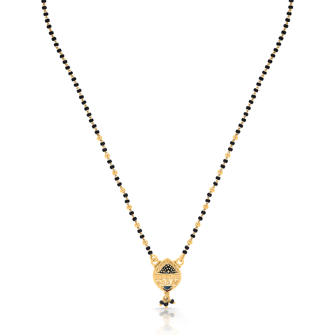 whispering love yellow gold modern mangalsutra for women