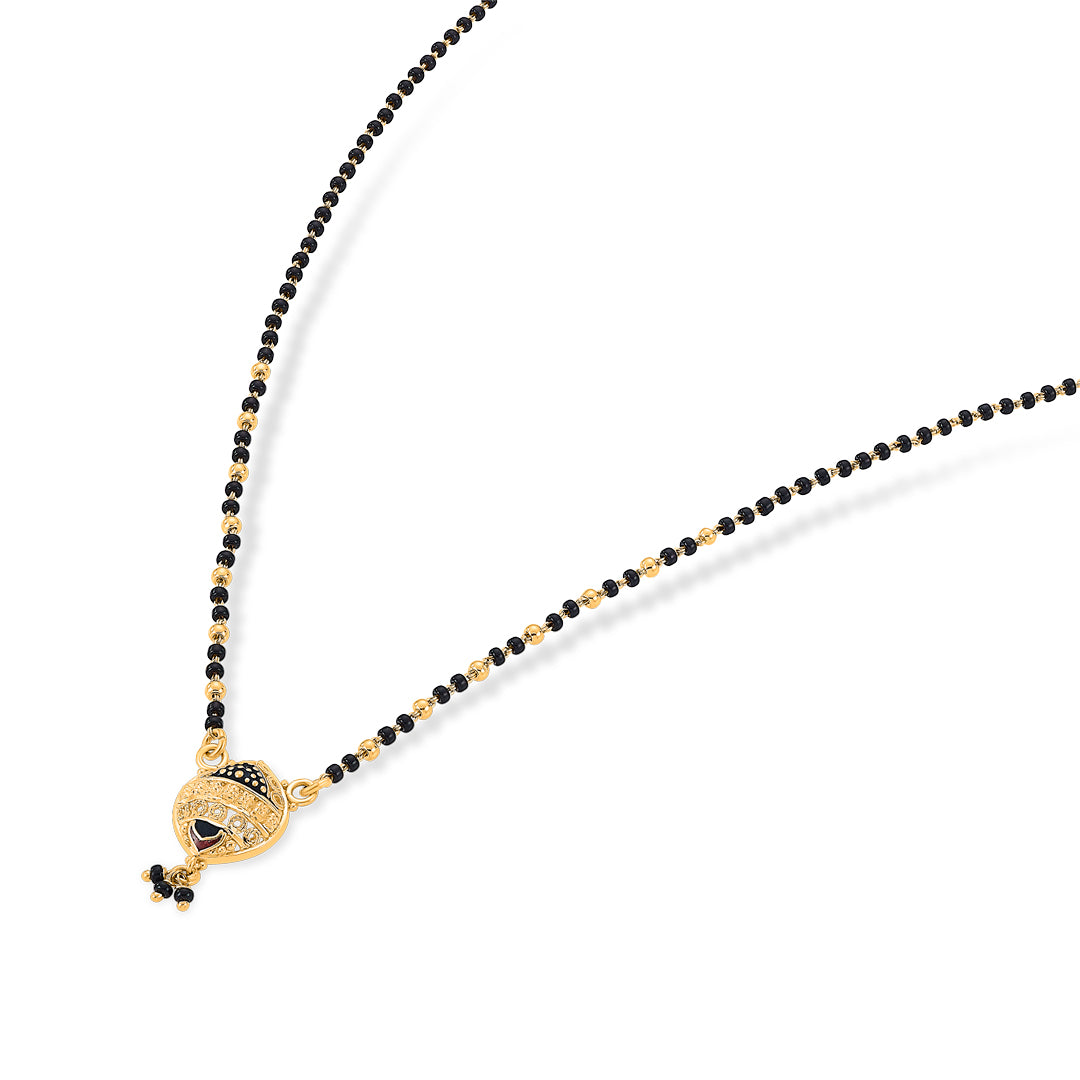 whispering love yellow gold modern mangalsutra for women