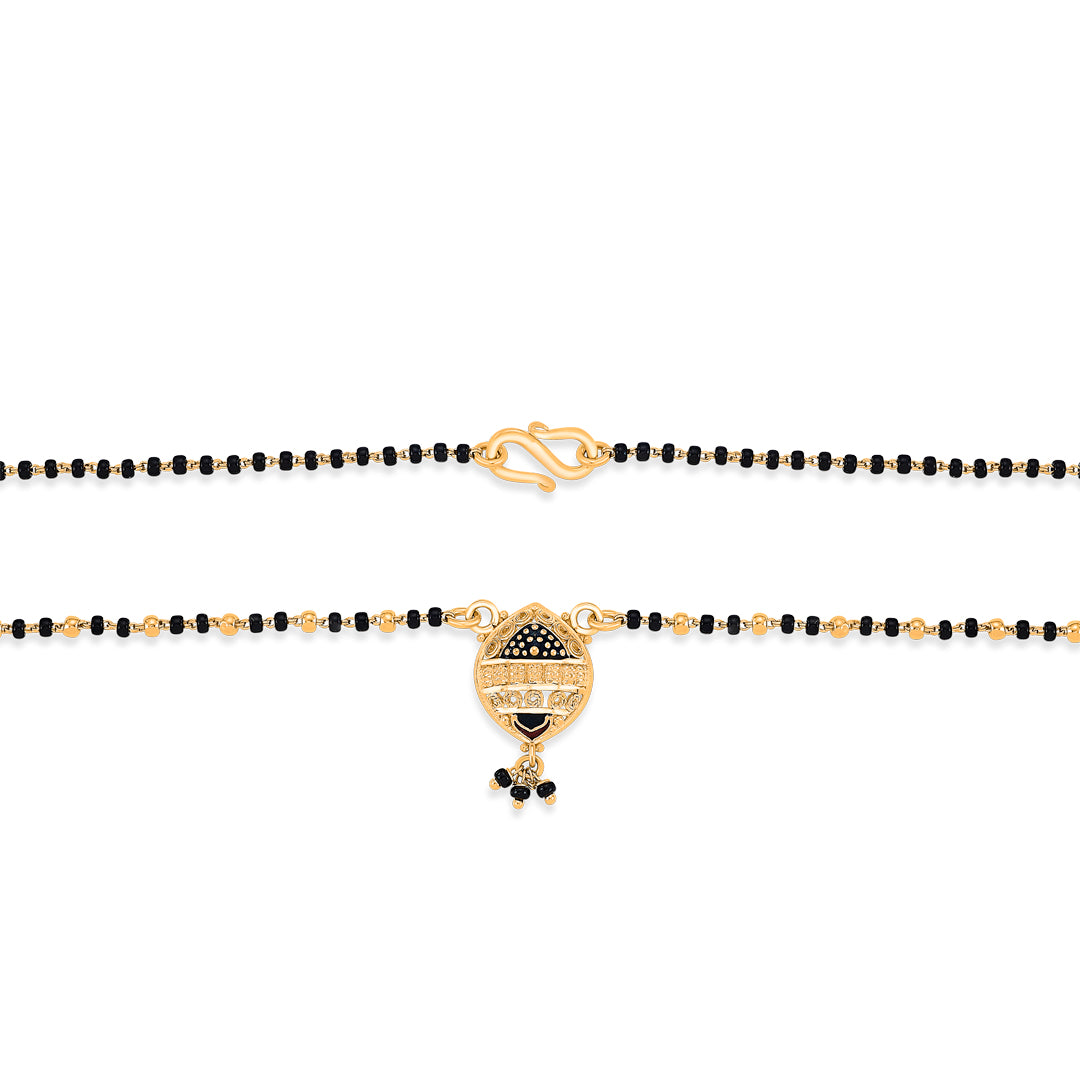 whispering love yellow gold modern mangalsutra for women