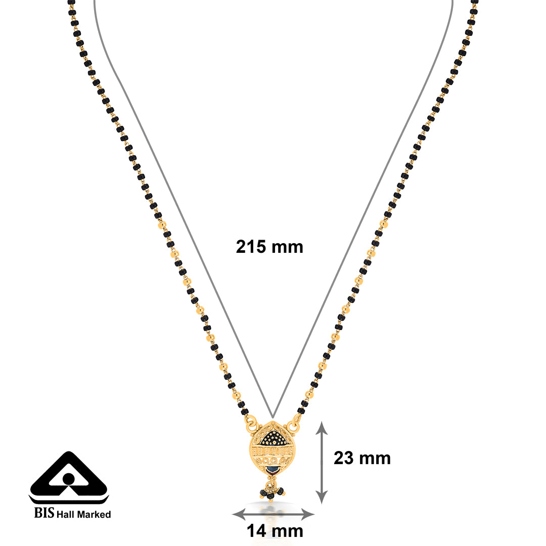 whispering love yellow gold modern mangalsutra for women