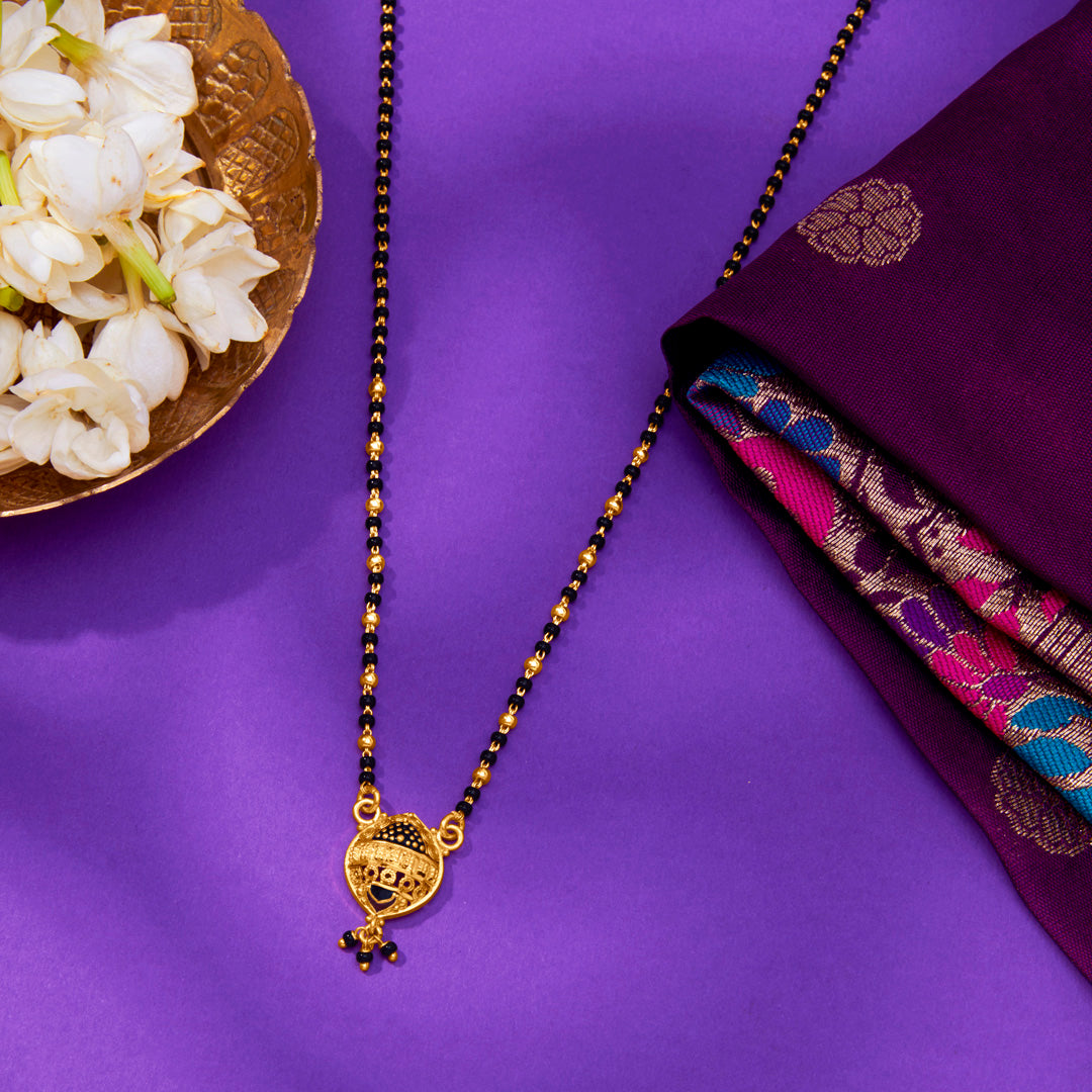 Whispering Love Yellow Gold Modern Mangalsutra For Women