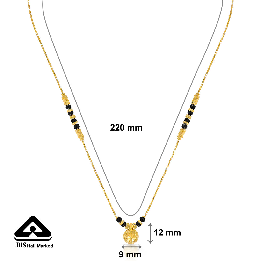 wati serenity yellow gold wati mani mangalsutra for women