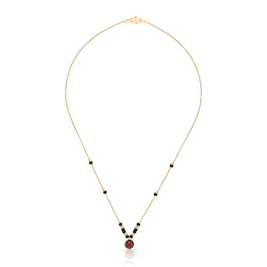 Charming Wati Yellow Gold Wati Mani Mangalsutra For Women