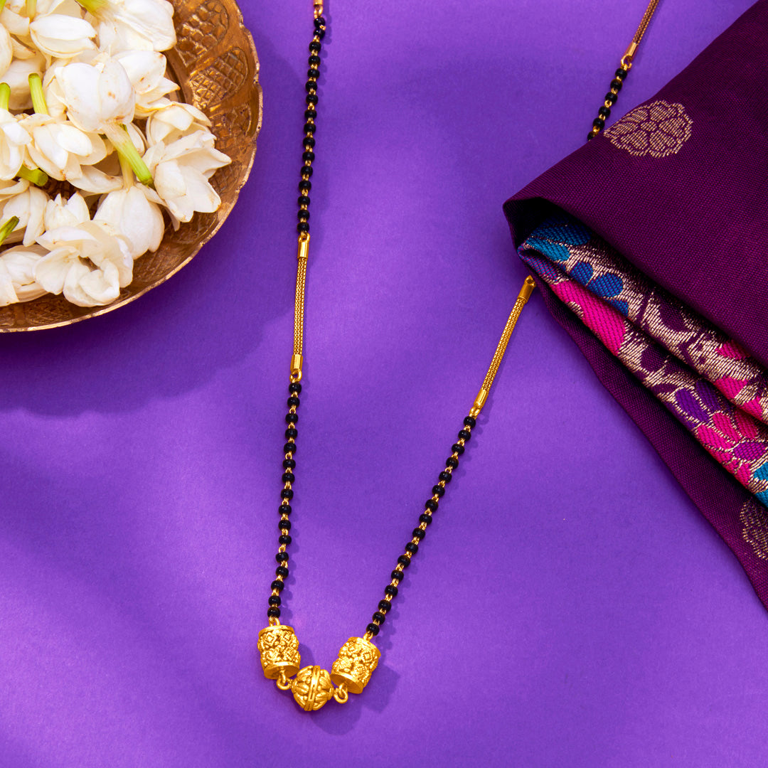 Serene Charm Yellow Gold Modern Mangalsutra For Women