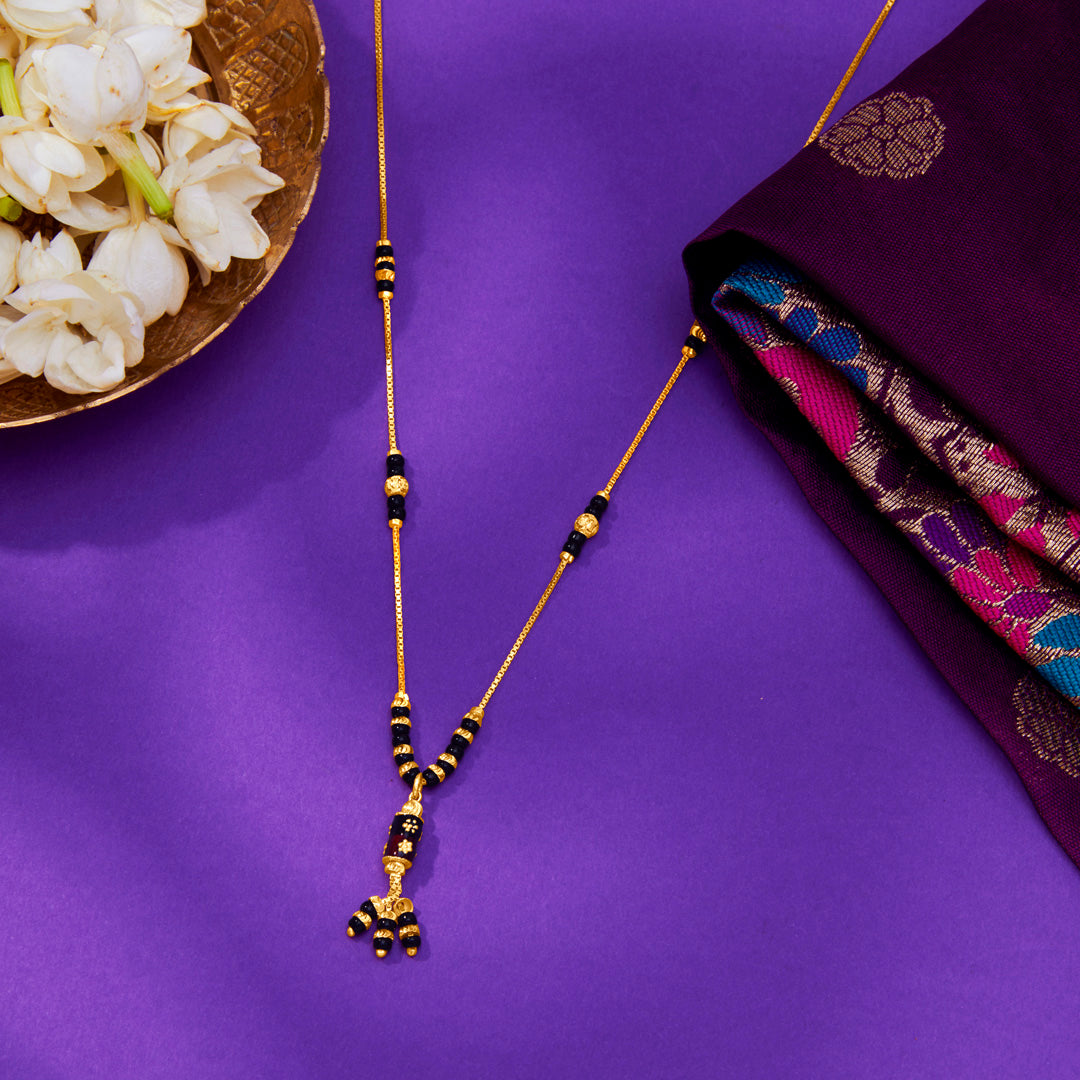 Blissful Beads Yellow Gold Modern Mangalsutra For Women
