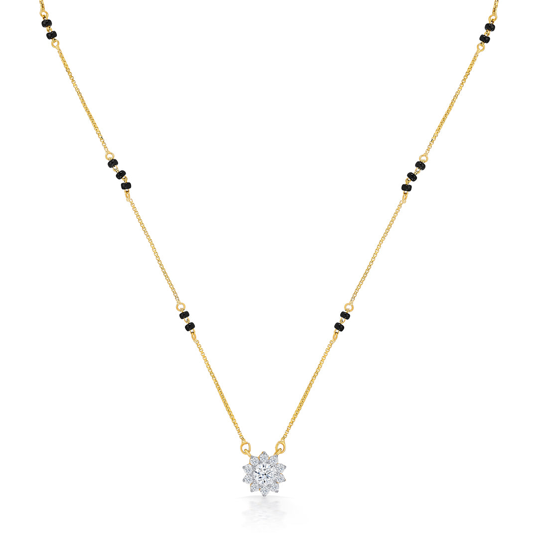 tropical bloom yellow gold modern mangalsutra for women