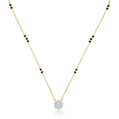 Tropical Bloom Yellow Gold Modern Mangalsutra For Women