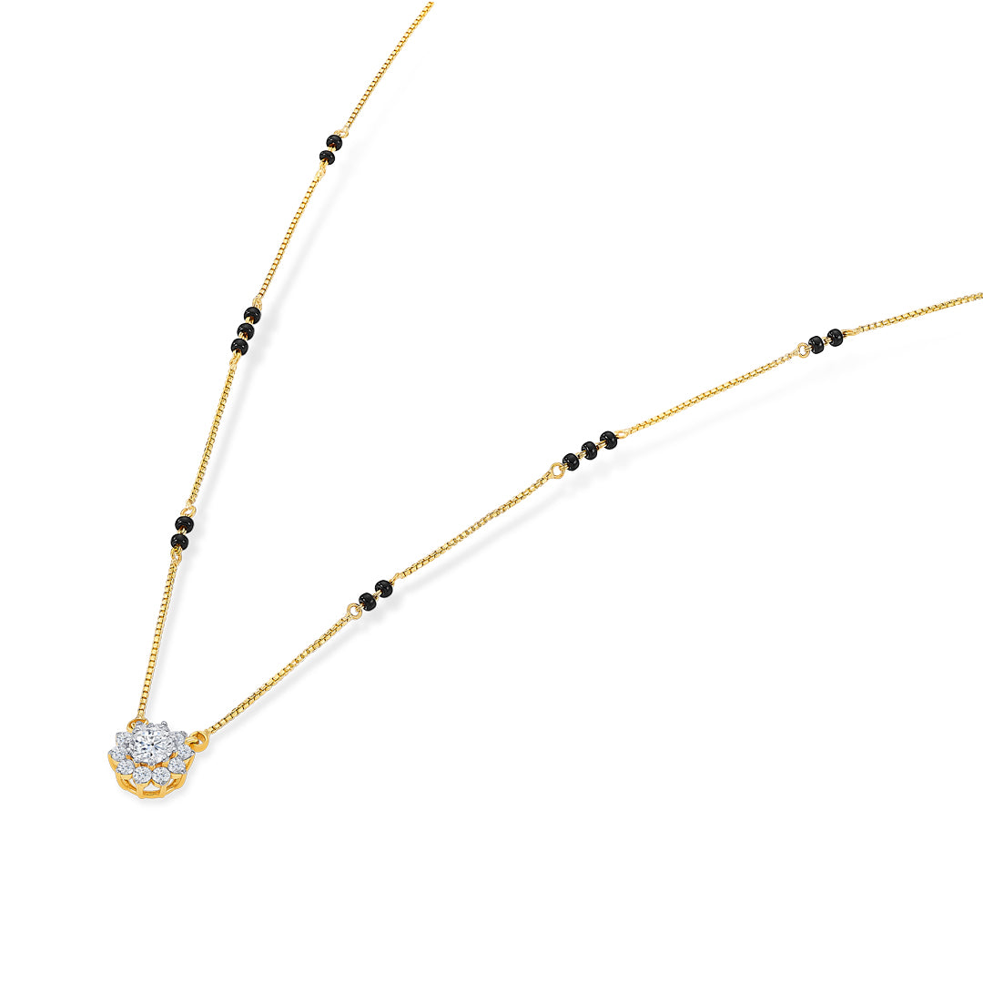 tropical bloom yellow gold modern mangalsutra for women