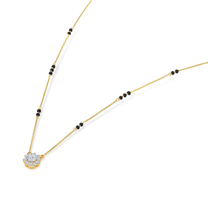 Tropical Bloom Yellow Gold Modern Mangalsutra For Women