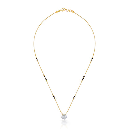 Tropical Bloom Yellow Gold Modern Mangalsutra For Women