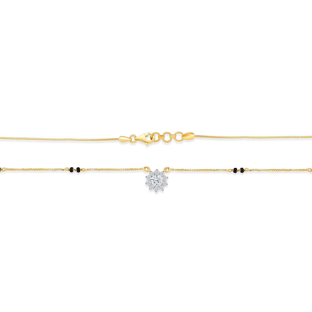 tropical bloom yellow gold modern mangalsutra for women