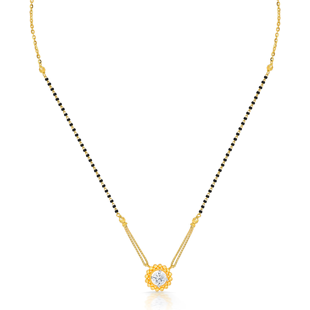 vibrant petals yellow gold modern mangalsutra for women