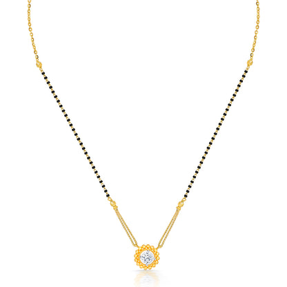 Vibrant Petals Yellow Gold Modern Mangalsutra For Women