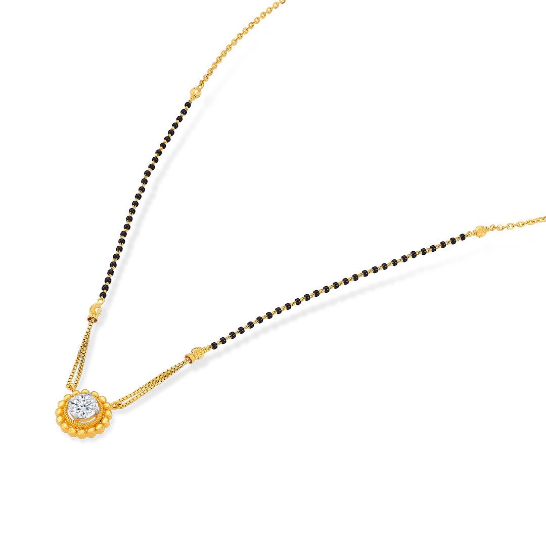 vibrant petals yellow gold modern mangalsutra for women