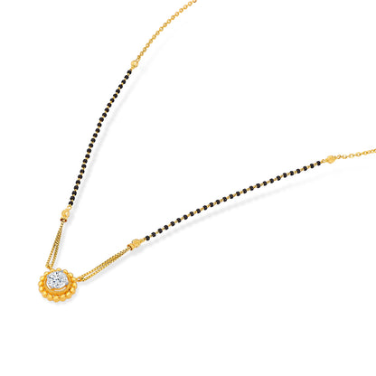 Vibrant Petals Yellow Gold Modern Mangalsutra For Women