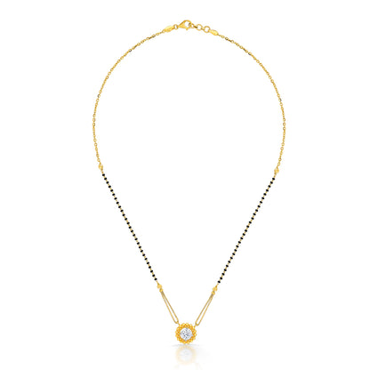Vibrant Petals Yellow Gold Modern Mangalsutra For Women