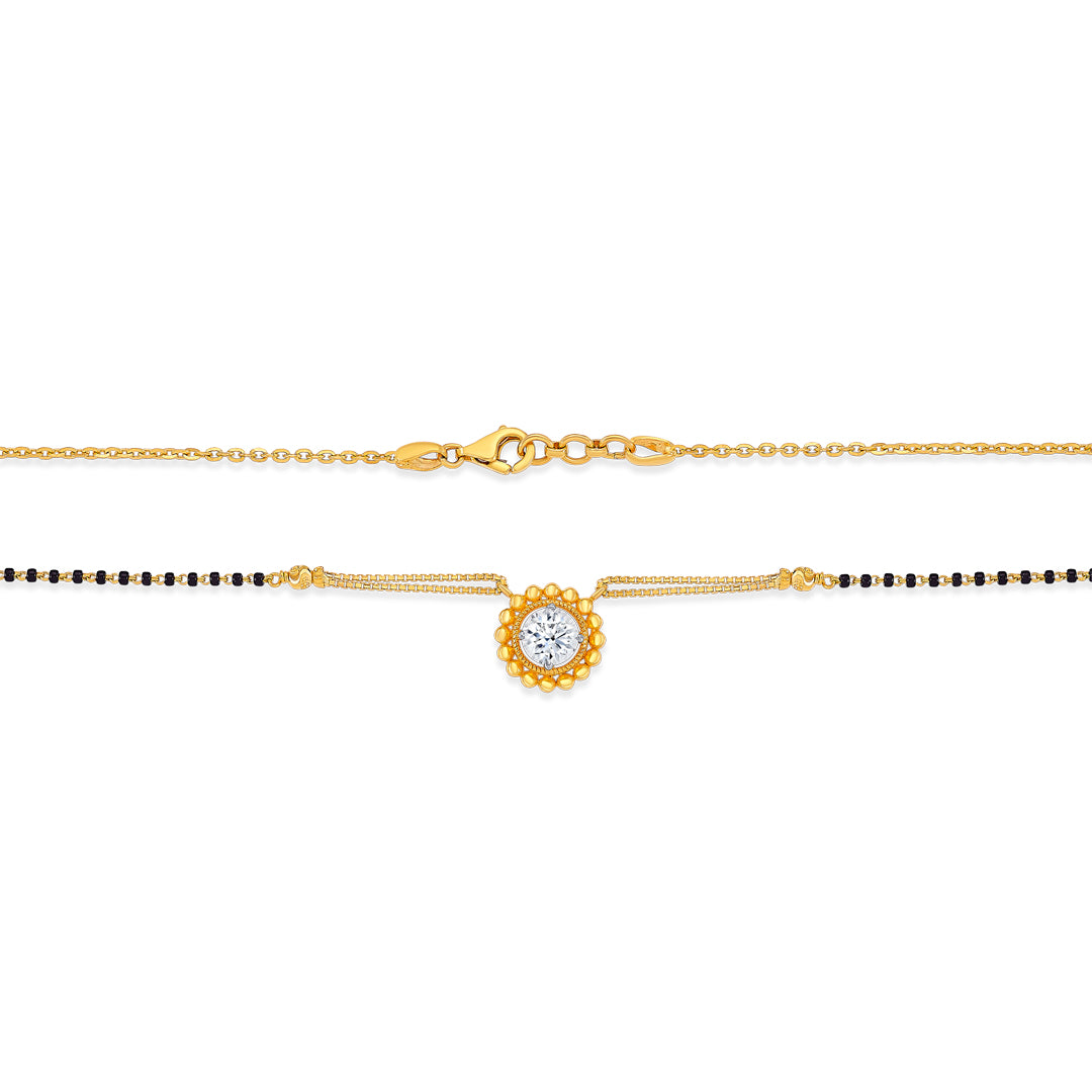 vibrant petals yellow gold modern mangalsutra for women