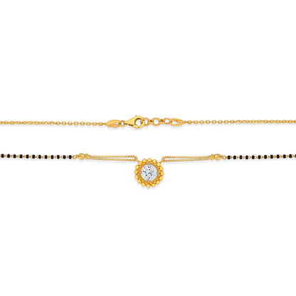 Vibrant Petals Yellow Gold Modern Mangalsutra For Women