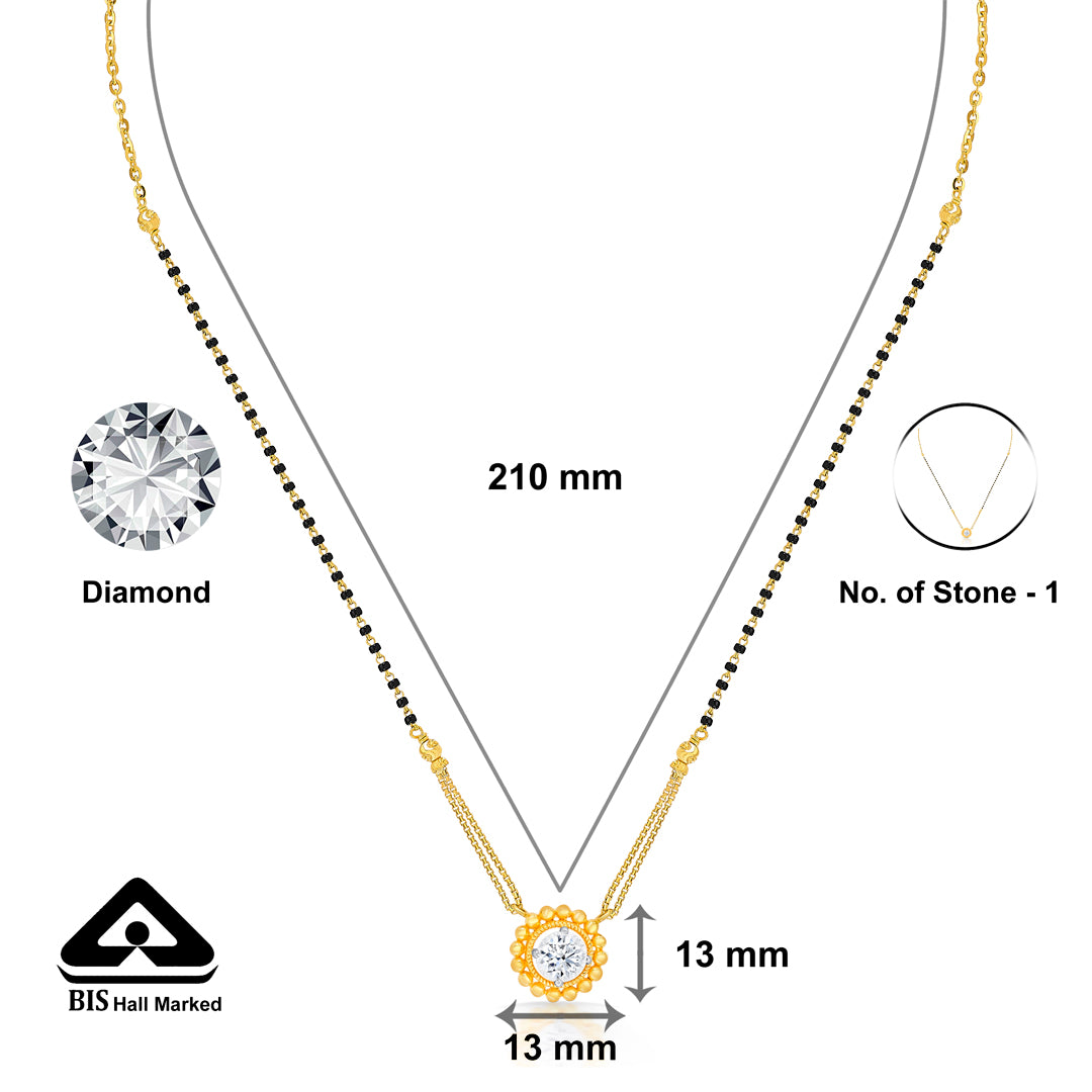 vibrant petals yellow gold modern mangalsutra for women