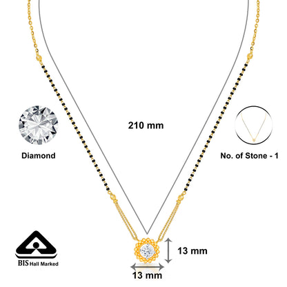 Vibrant Petals Yellow Gold Modern Mangalsutra For Women