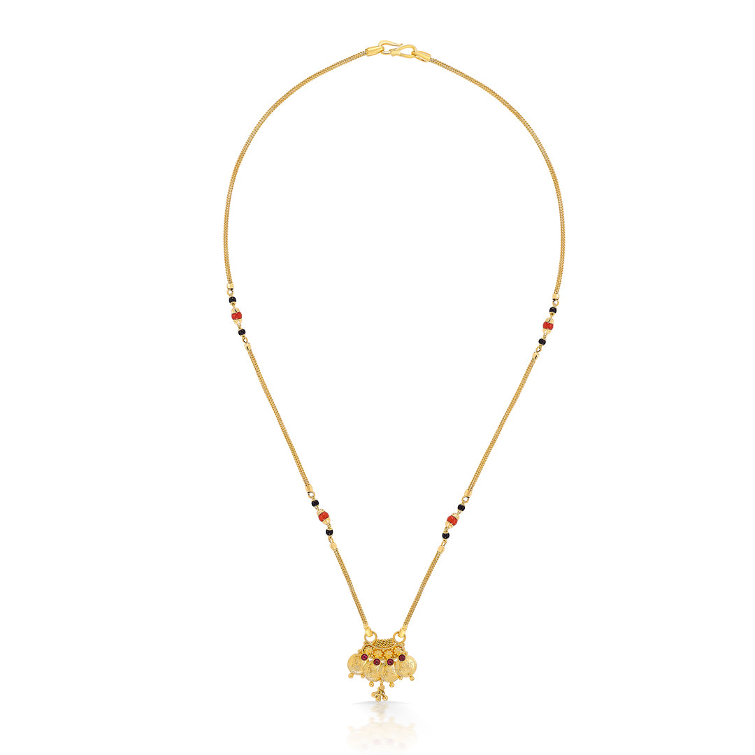 Floret Harmony Yellow Gold Traditional Mangalsutra For Women