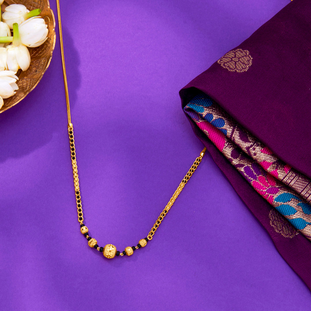 Elysian Beads Yellow Gold Modern Mangalsutra For Women