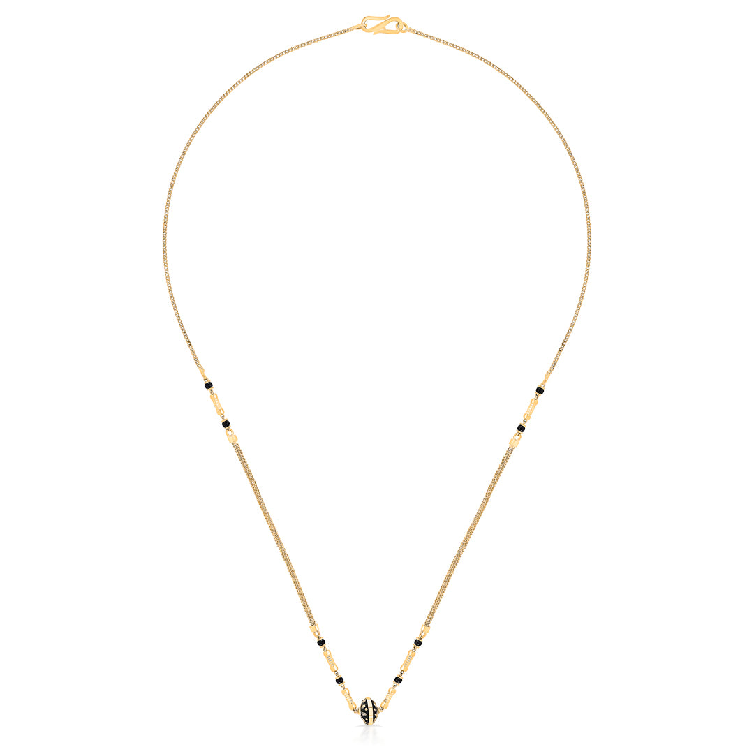 Aurora Beads Yellow Gold Modern Mangalsutra For Women