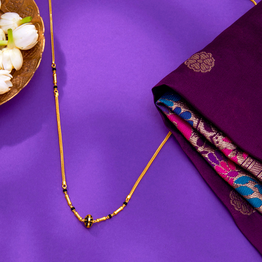 Aurora Beads Yellow Gold Modern Mangalsutra For Women