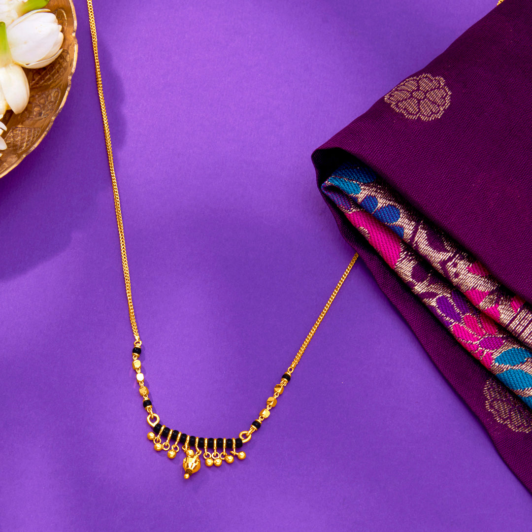 Ethereal Glow Yellow Gold Modern Mangalsutra For Women