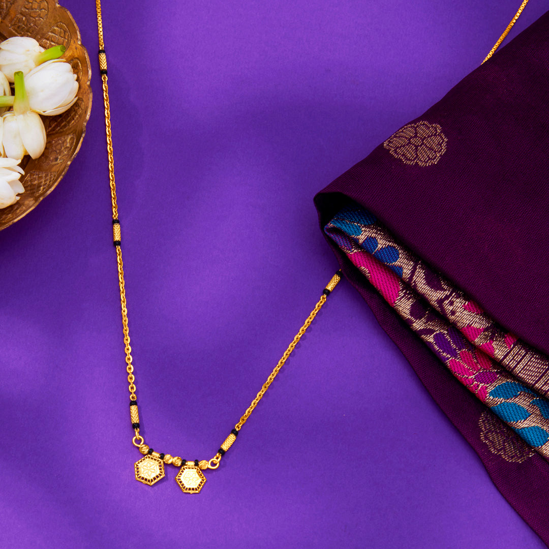 Sumedha Wati Mani Yellow Gold Wati Mani Mangalsutra For Women