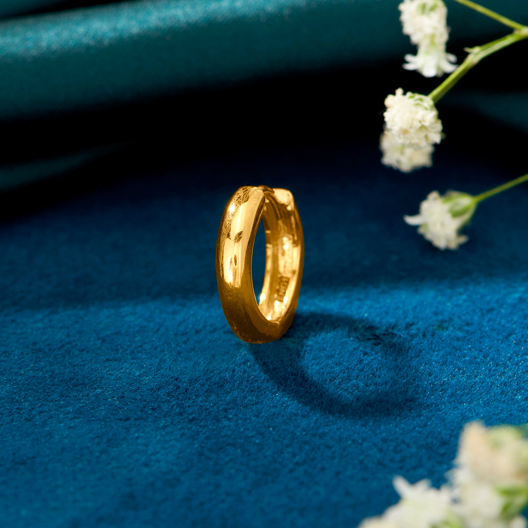 zylo swirl bali gold mens earring