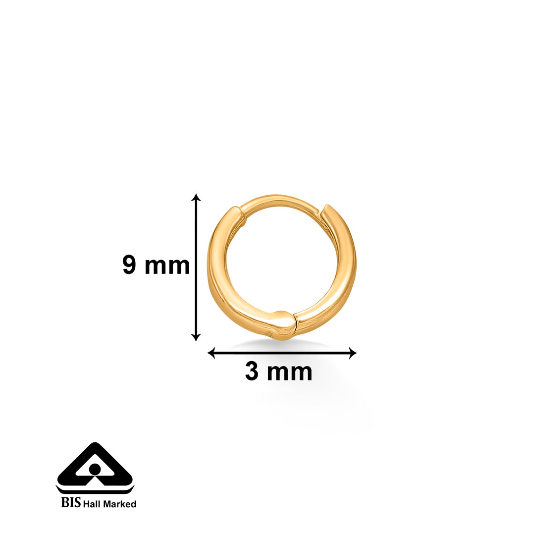 bali yellow gold kids earring